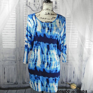 A&D Dolman, Tie Die Blue, Top